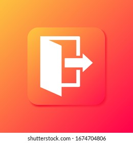Exit icon. Logout and output, outlet, out symbol. Vector