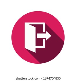Exit icon. Logout and output, outlet, out symbol. Vector