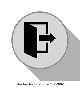 Exit icon. Logout and output, outlet, out symbol. Vector