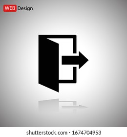 Exit icon. Logout and output, outlet, out symbol. Vector