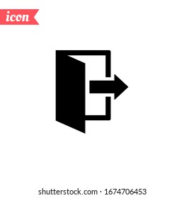 Exit Icon. Logout And Output, Outlet, Out Symbol. Vector