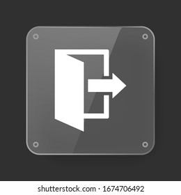 Exit icon. Logout and output, outlet, out symbol. Vector