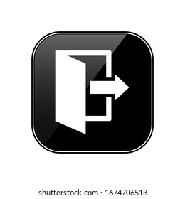 Exit icon. Logout and output, outlet, out symbol. Vector