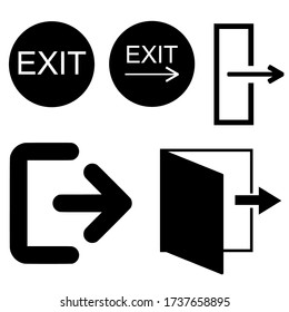The exit icon. Logout and output, outlet, out symbol