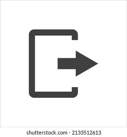 The exit icon. Logout and output, outlet, out symbol. Flat Vector illustration.