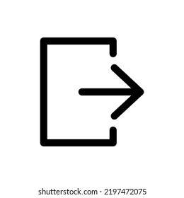 The exit icon. Logout and output, outlet, out symbol. Flat Vector illustration