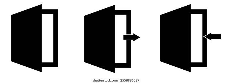 The exit icon. Logout and output, outlet, out symbol. Flat  design. The exit icon vector illustration on white background eps 10.