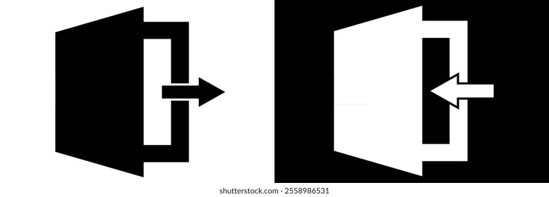 The exit icon. Logout and output, outlet, out symbol. Flat  design. The exit icon vector illustration on white background eps 10.