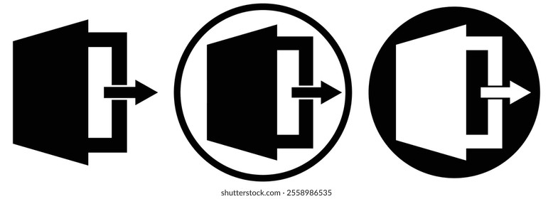 The exit icon. Logout and output, outlet, out symbol. Flat  design. The exit icon vector illustration on white background eps 10.