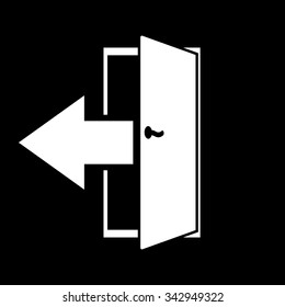 The exit icon. Logout and output, outlet, out symbol. Flat Vector illustration