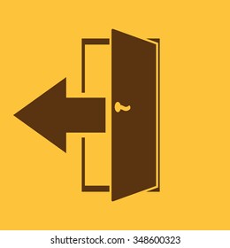 The exit icon. Logout and output, outlet, out symbol. Flat Vector illustration