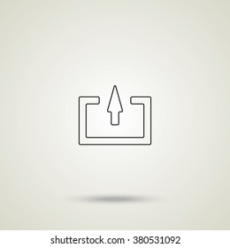 The exit icon. Logout and output, outlet, out symbol. Flat illustration.