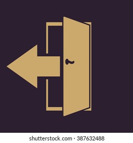 The exit icon. Logout and output, outlet, out symbol. Flat Vector illustration