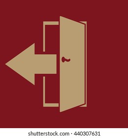The exit icon. Logout and output, outlet, out symbol. Flat Vector illustration