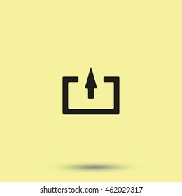 The exit icon. Logout and output, outlet, out symbol. Flat illustration.