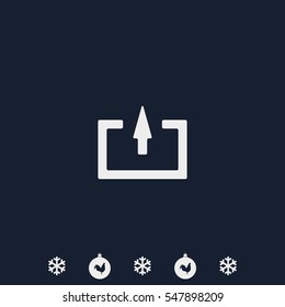 The exit icon. Logout and output, outlet, out symbol. Flat illustration.