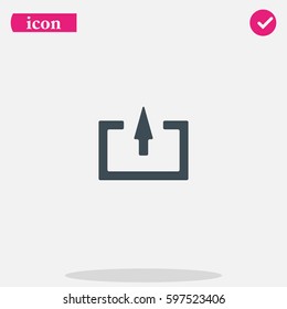 The exit icon. Logout and output, outlet, out symbol. Flat illustration.