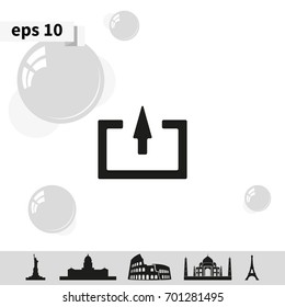 The exit icon. Logout and output, outlet, out symbol. Flat illustration.