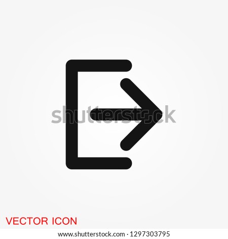 The exit icon. Logout and output, outlet, out symbol. Vector logo