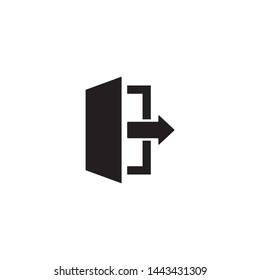 Exit icon mark. Vector illustration. Flat design style on white background.