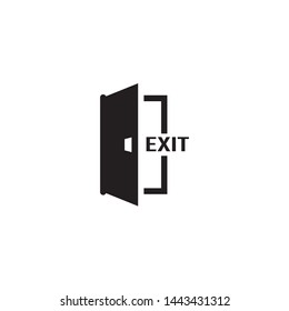 Exit icon mark. Vector illustration. Flat design style on white background.