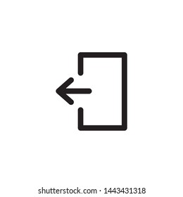 Exit icon mark. Vector illustration. Flat design style on white background.