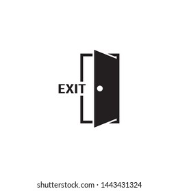 Exit icon mark. Vector illustration. Flat design style on white background.