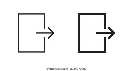 Ícone Sair. Ícones simples monocromáticos para modelos, web design