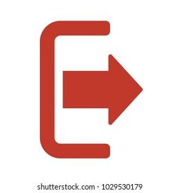 The exit icon on white background. Vector illustration