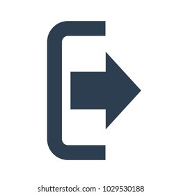 The exit icon on white background. Vector illustration