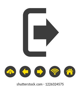 The exit icon on white background. Vector illustration