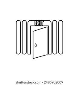 exit icon on a white background, vector illustration