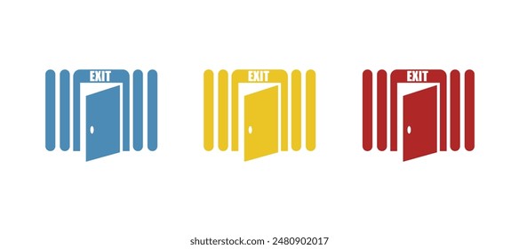 exit icon on a white background, vector illustration