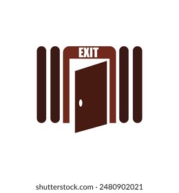 exit icon on a white background, vector illustration