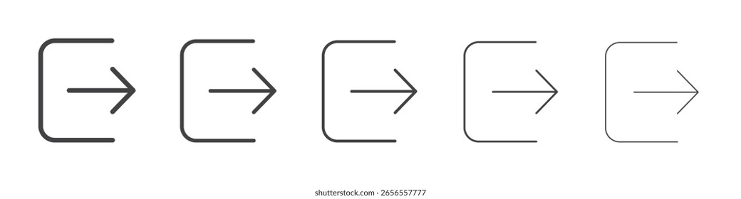 Exit icon outline ilustration vector symbol