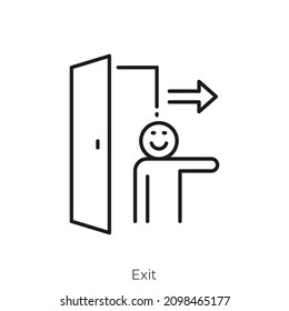 Exit Icon. Outline Style Icon Design Isolated On White Background