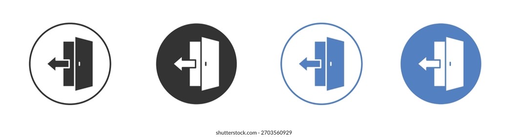 Pictograma do ícone de saída para o design do seu site, logotipo