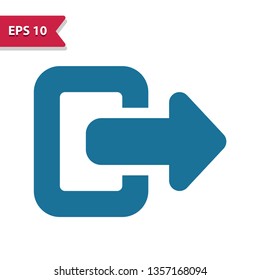 Exit Icon. Professional pixel-aligned icon in glyph style.