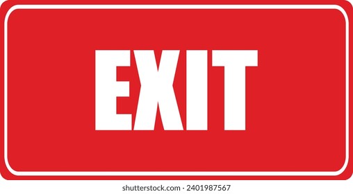 Exit icon, Exit Red Color Label icon, Way of Exit