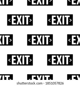 Exit Icon Seamless Pattern, Exit Sign Icon, Normal , Emergency, Special, Fire, Faster Evacuation Exit Vector Art Illustration