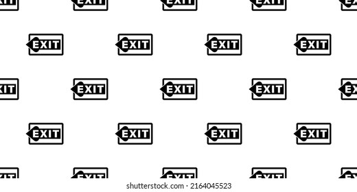 Exit Icon Seamless Pattern, Exit Sign Icon, Normal , Emergency, Special, Fire, Faster Evacuation Exit Vector Art Illustration