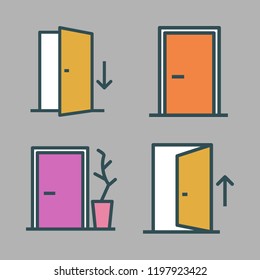 exit icon set. vector set about door icons set.