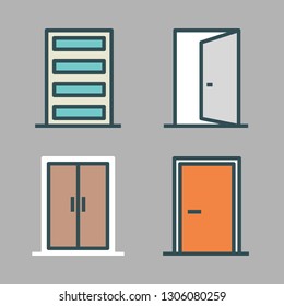 exit icon set. vector set about door icons set.