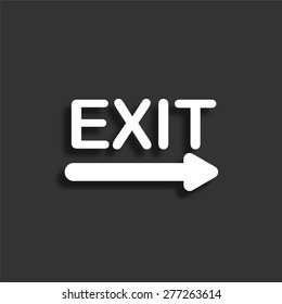 Exit icon with shadow - vector illustration