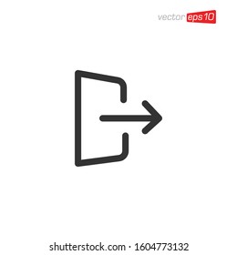 Exit Icon Sign Design Symbol
