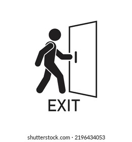 Exit icon. The exit sign in an emergency. isolated on a white background.