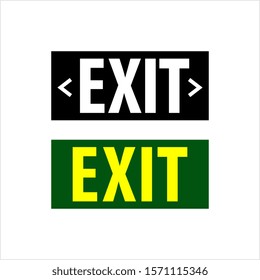 Exit Icon, Exit Sign Icon, Normal , Emergency, Special, Fire, Faster Evacuation Exit Vector Art Illustration