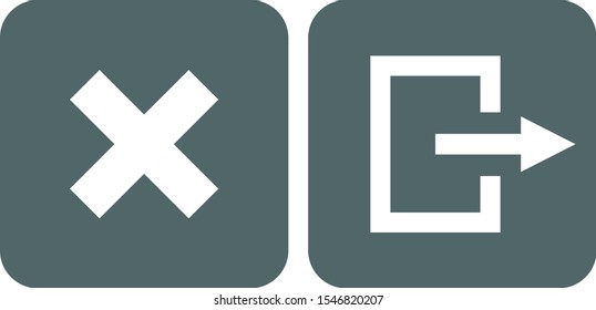 Exit icon. Exit sign. Vector illustration