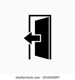 Exit Icon. Signs, Emergency Door Symbol - Vector Logo Template 