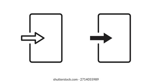 Sair dos designs de vetor de silhueta de ícone. Traçados editáveis